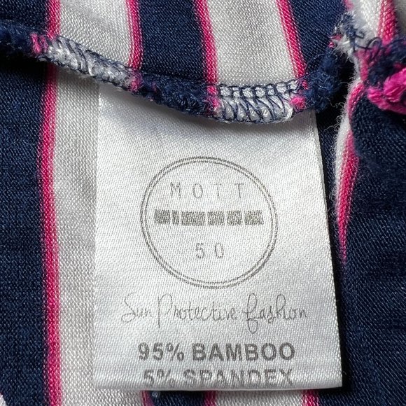 MOTT50 Sun Protective Fashion Navy Blue, White, Pink Striped Dress Cover… - Picture 3 of 8